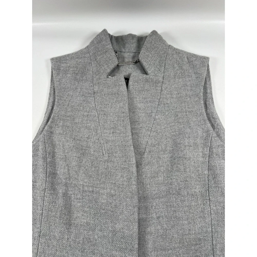 White House Black Market Long‎ Light Gray Tweed Vest  1 Button Women's Size 10